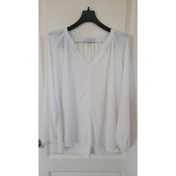 Lola & Sophie Tops - Lola + Sophie White V Neck Blouse